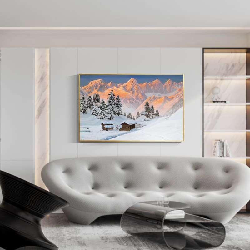 Snow Landscape Hand Oil Painting - VisionHouseArt