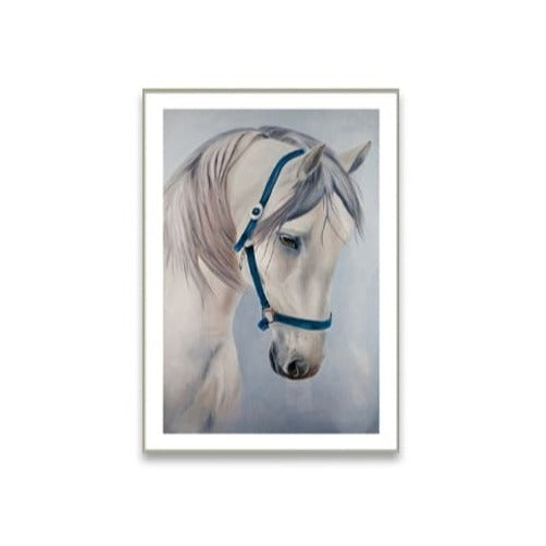 White Horse Print Painting - VisionHouseArt